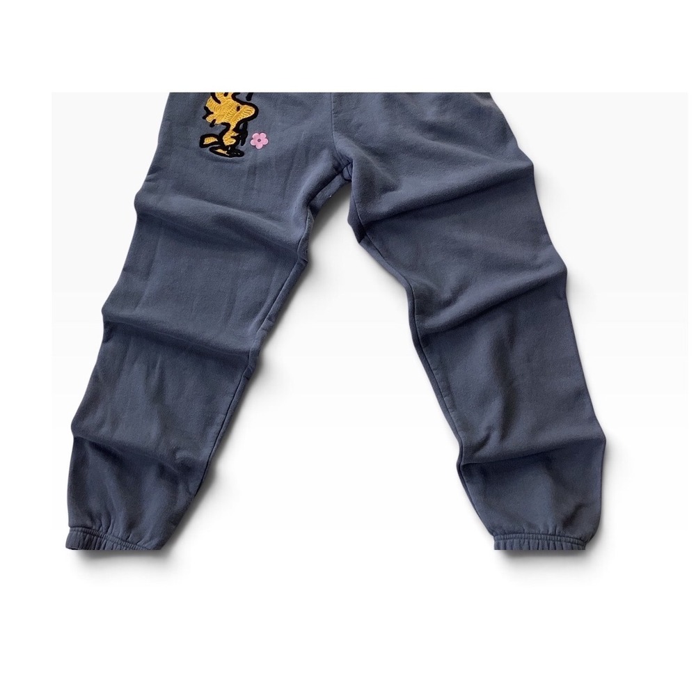 Peanuts Woodstock Graphic Sweatpants blue Joggers Pink Flowers Size Medium